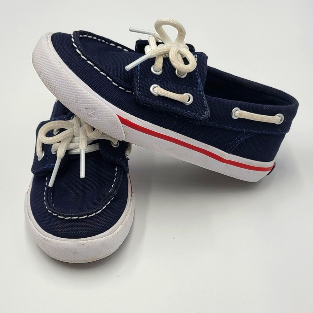 Sperry boys' navy Bahama Jr. boat shoes size 10.5